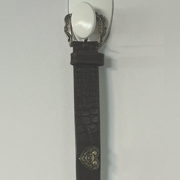 Vintage Brighton Disney Mickey Hearts Brown Leather Belt - Picture 8 of 16